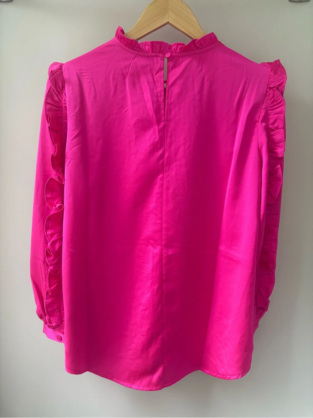 NWT JCREW Women's Ruffle-Trim Blouse - Hot Pink